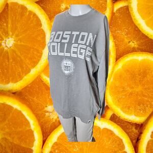 Unwind Men's‎ Grey Cotton Boston College Relaxed Fit Sweatshirt Size M